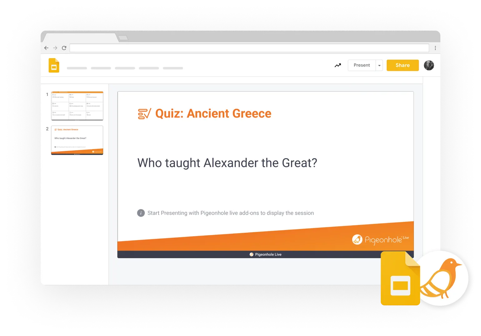 Pigeonhole Live for Google Slides